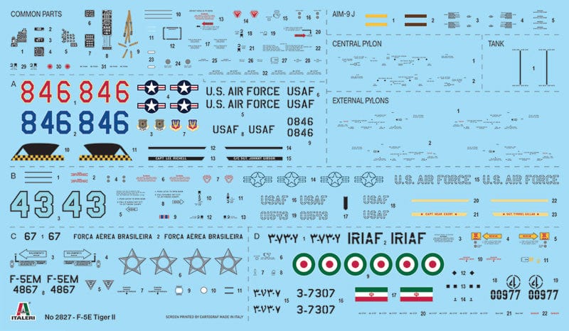 400 - Italeri - 2827 - Northrop F-5E Tiger II - decals