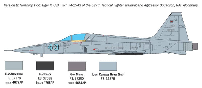 301 - Italeri - 2827 - Northrop F-5E Tiger II - paint schemes