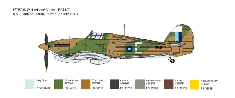 305 - Italeri - 2828 - Hawker Hurricane Mk IIC - paint schemes
