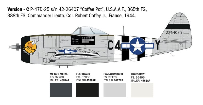 302 - Italeri - 2835 - Republic P-47D Thunderbolt - paint schemes