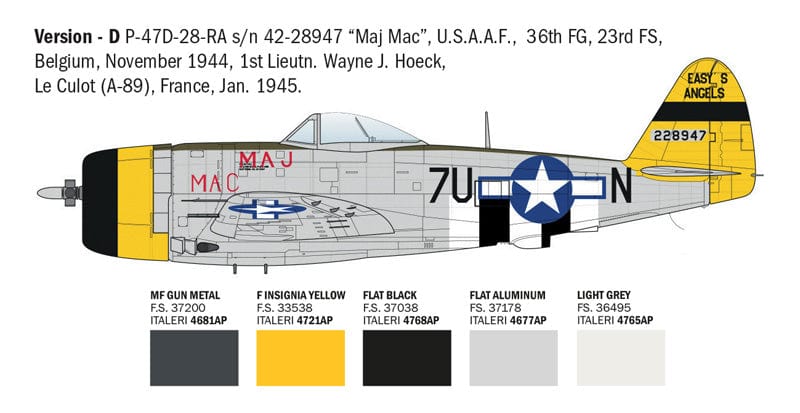 303 - Italeri - 2835 - Republic P-47D Thunderbolt - paint schemes