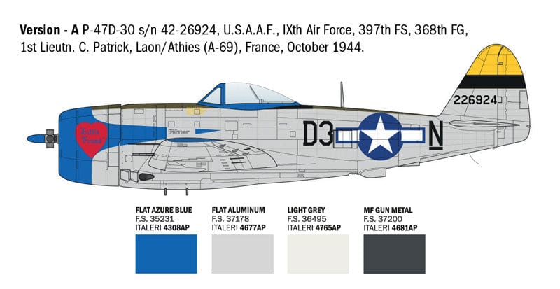 300 - Italeri - 2835 - Republic P-47D Thunderbolt - paint schemes