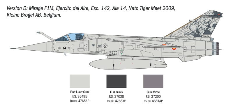 303 - Italeri - 2839 - Dassault Mirage F1 C/CR - paint schemes