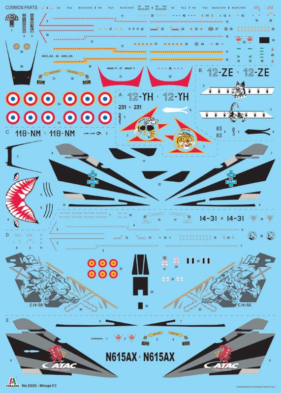 400 - Italeri - 2839 - Dassault Mirage F1 C/CR - decals