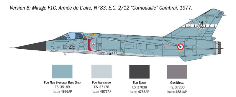 301 - Italeri - 2839 - Dassault Mirage F1 C/CR - paint schemes