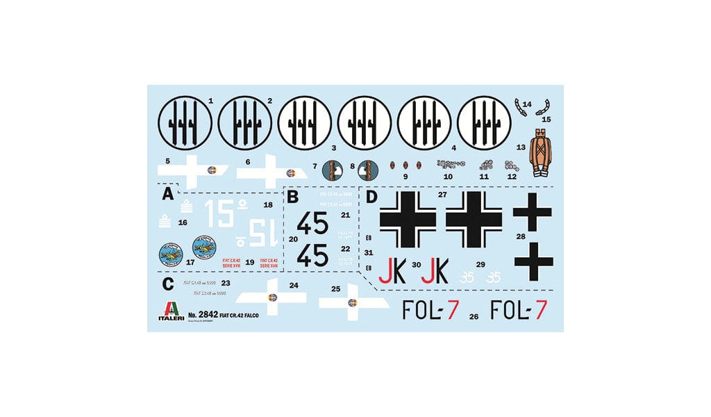 400 - Italeri - 2842 - Fiat CR.42 Falco - decals