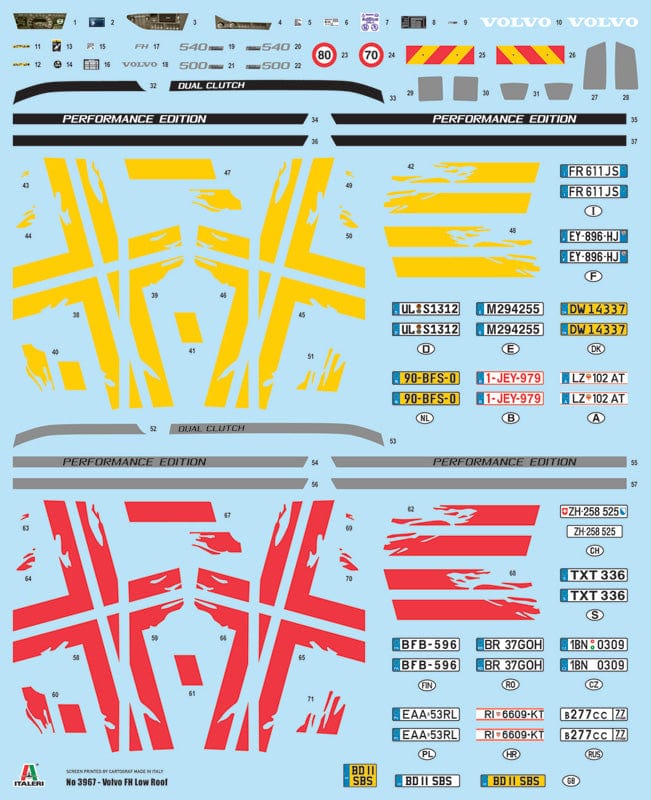 400 - Italeri - 3967 - Volvo FH3 Low Roof - decals