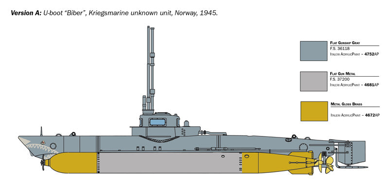 300 - Italeri - 5609 - Biber-Class Midget Submarine - paint schemes