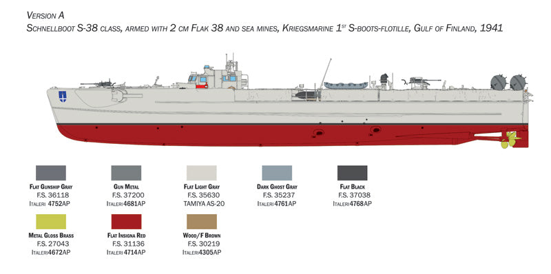 300 - Italeri - 5625 - Schnellboot S-26 / S-38 - paint schemes
