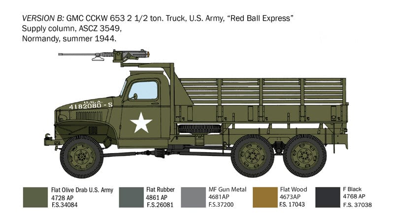 301 - Italeri - 6271 - GMC CCKW-353 2½ ton 6x6 - paint schemes