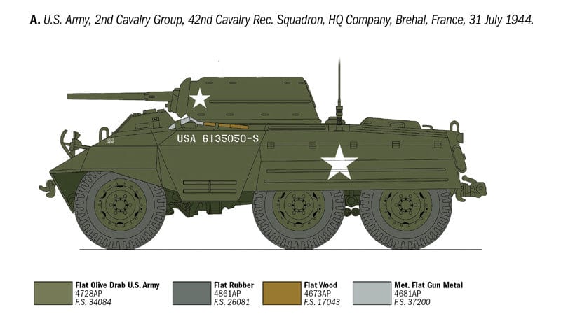 300 - Italeri - 6364 - M8 LAC ‘Greyhound’ RR - paint schemes