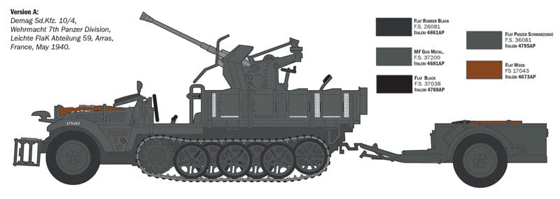 300 - Italeri - 6395 - Sd.Kfz. 10/4 with 2cm Flak 30 and Crew - paint schemes