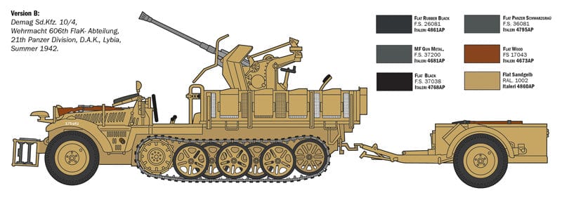 301 - Italeri - 6395 - Sd.Kfz. 10/4 with 2cm Flak 30 and Crew - paint schemes