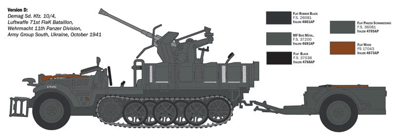 303 - Italeri - 6395 - Sd.Kfz. 10/4 with 2cm Flak 30 and Crew - paint schemes