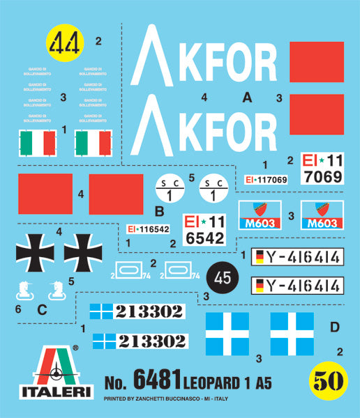 400 - Italeri - 6481 - Leopard 1A5 - decals