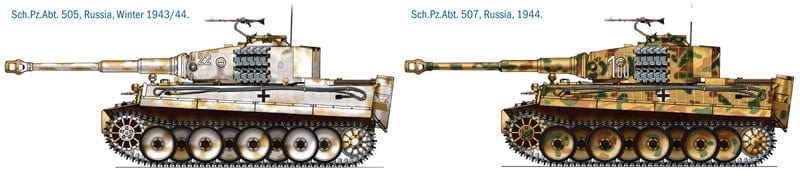 300 - Italeri - 6507 - Pz.Kpfw. VI Ausf. E Tiger I (mid) - paint schemes