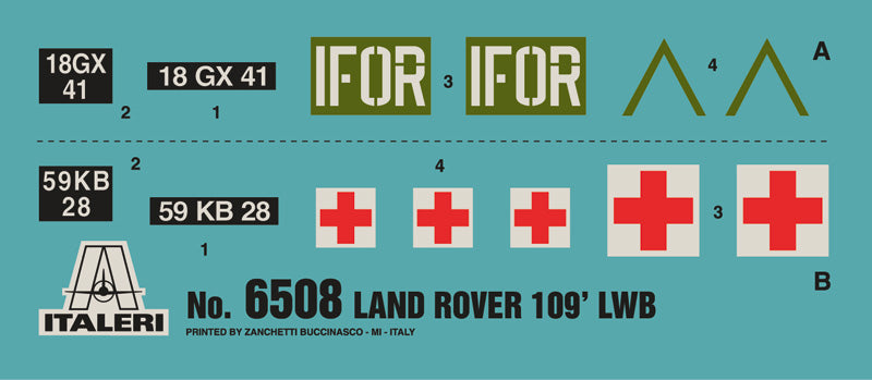 400 - Italeri - 6508 - Land Rover 109 LWB - decals