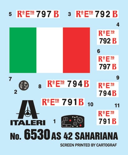 400 - Italeri - 6530 - SPA-Viberti AS.42 Sahariana - decals