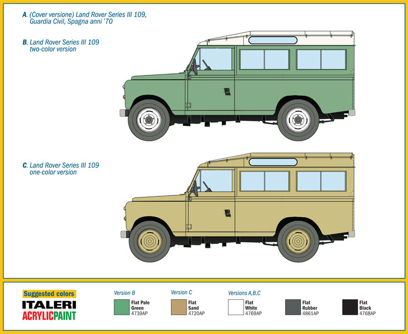 301 - Italeri - 6542 - Land Rover 109 - Guardia Civil - paint schemes