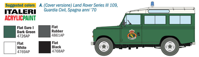 300 - Italeri - 6542 - Land Rover 109 - Guardia Civil - paint schemes
