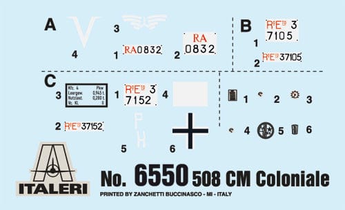 400 - Italeri - 6550 - Fiat 508 CM Coloniale - decals