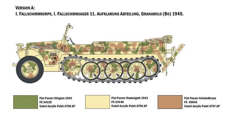 300 - Italeri - 6561 - Sd.Kfz. 10 with German Paratroopers - paint schemes