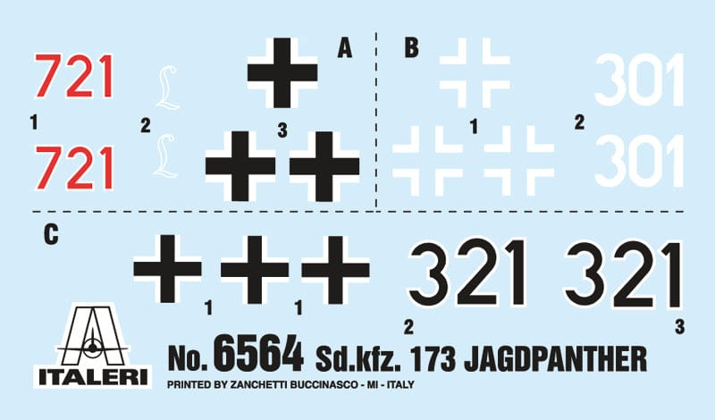 400 - Italeri - 6564 - Jagdpanther with Winter Crew - decals