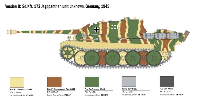 301 - Italeri - 6564 - Jagdpanther with Winter Crew - paint schemes