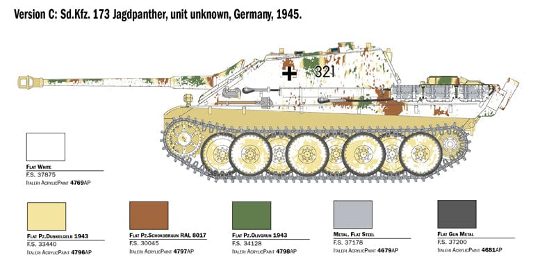 302 - Italeri - 6564 - Jagdpanther with Winter Crew - paint schemes