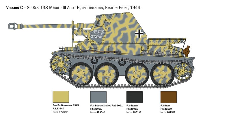 302 - Italeri - 6566 - Marder III Ausf. H - paint schemes