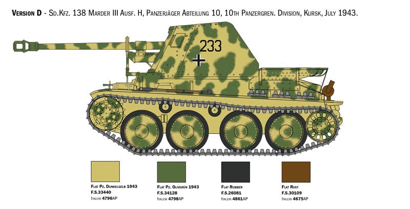 303 - Italeri - 6566 - Marder III Ausf. H - paint schemes