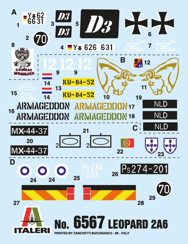 400 - Italeri - 6567 - Leopard 2A6 - decals