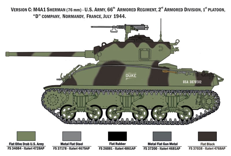302 - Italeri - 6568 - M4A1 Sherman with United States Infantry - paint schemes