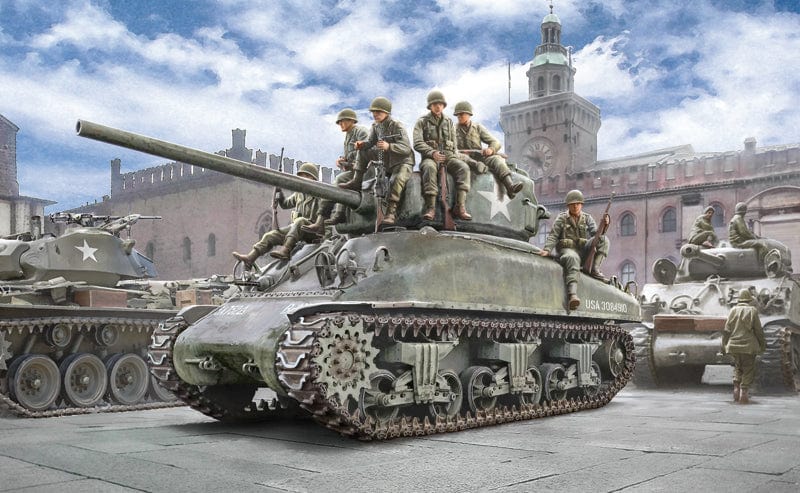 150 - Italeri - 6568 - M4A1 Sherman with United States Infantry - box art