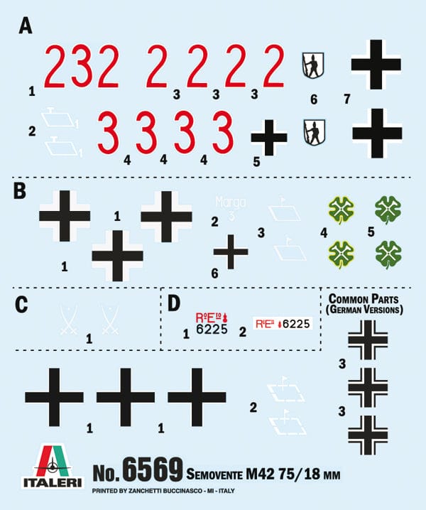 400 - Italeri - 6569 - Semovente M42 da 75/18 - decals