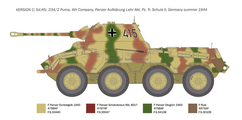 302 - Italeri - 6572 - Sd.Kfz. 234/2 Puma - paint schemes