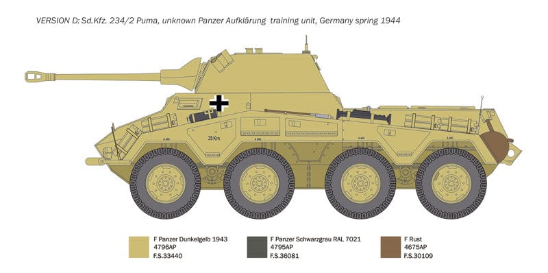 303 - Italeri - 6572 - Sd.Kfz. 234/2 Puma - paint schemes