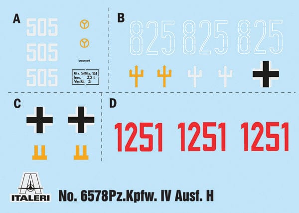 400 - Italeri - 6578 - Pz.Kpfw. IV Ausf. H - decals