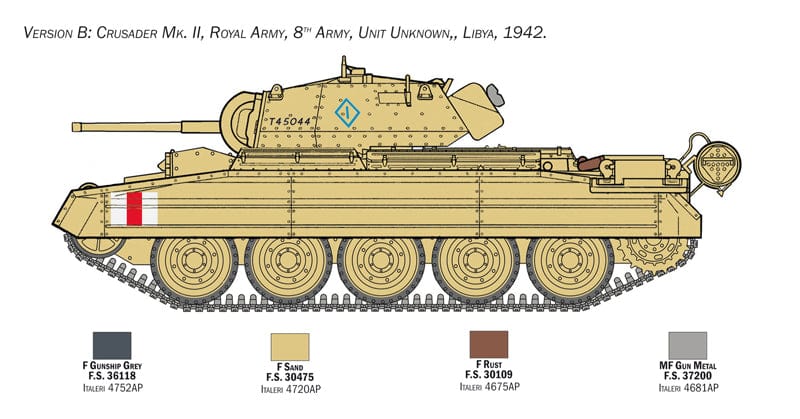 301 - Italeri - 6579 - Crusader II with 8th Army Infantry - paint schemes