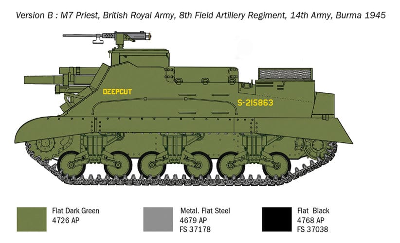 301 - Italeri - 6580 - M7 Priest HMC - paint schemes