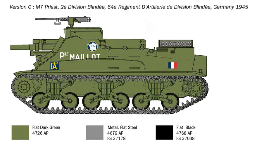 302 - Italeri - 6580 - M7 Priest HMC - paint schemes