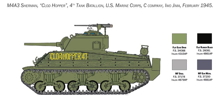 301 - Italeri - 6583 - M4A2/A3 Sherman - paint schemes
