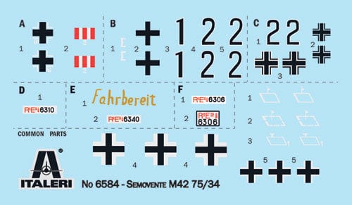 400 - Italeri - 6584 - Semovente M42 da 75/34 - decals