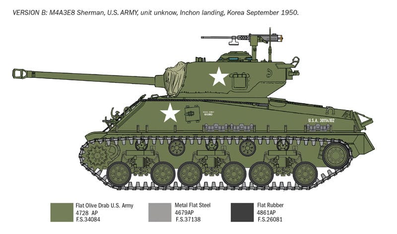 301 - Italeri - 6586 - M4A3E8 Sherman (Korean War) - paint schemes