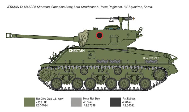 303 - Italeri - 6586 - M4A3E8 Sherman (Korean War) - paint schemes