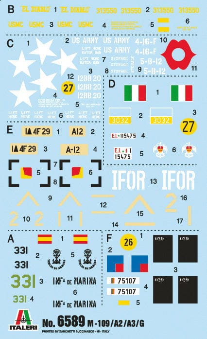 400 - Italeri - 6589 - M109A2/A3/G - decals