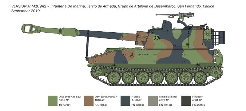 300 - Italeri - 6589 - M109A2/A3/G - paint schemes