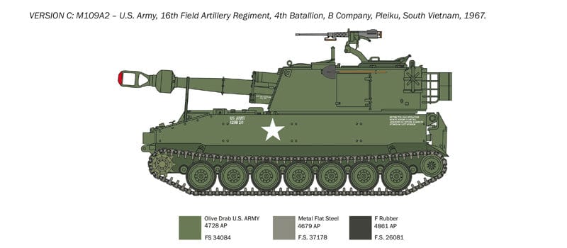 302 - Italeri - 6589 - M109A2/A3/G - paint schemes