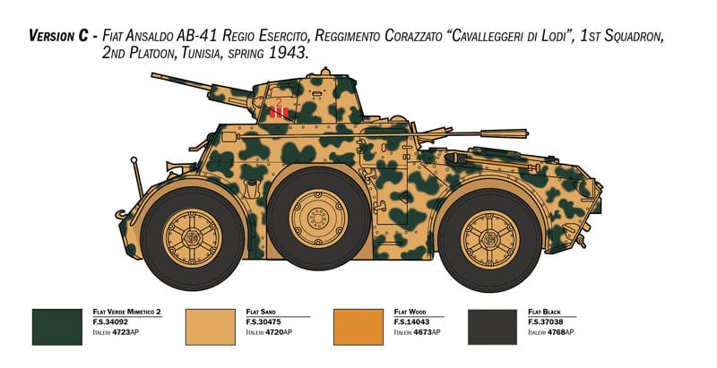 302 - Italeri - 6591 - AB 41 with Bersaglieri (El Alamein) - paint schemes