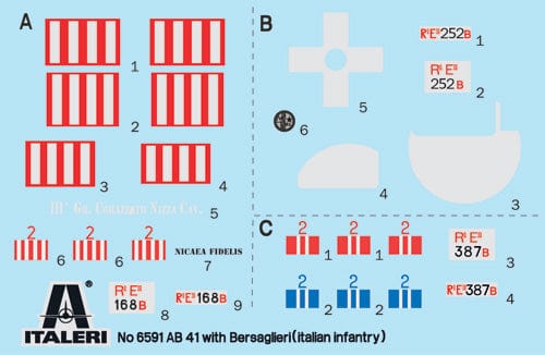 400 - Italeri - 6591 - AB 41 with Bersaglieri (El Alamein) - decals